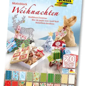 Expressversand Motivkartonblock Weihnachten 270g/m 24x34 cm, 20 Blatt in 10 Motiven
