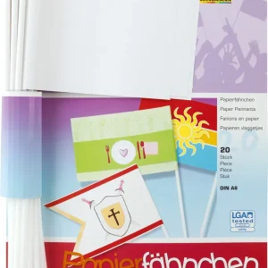 Papierfähnchen 20 Stück weiß Großhandel