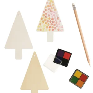 Saisonangebot Holzanhänger Tannenbaum 6er Set 8,5 x 15 cm