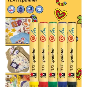 Textil Painter Sortiment Set mit 5 Stiften, 2-4 mm Spitze Schneller Versand