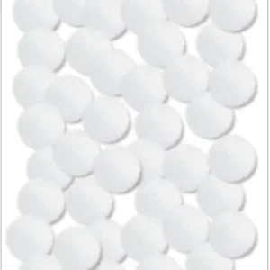 Handgefertigt Pompons einfarbig weiß, 100 Stück D: ca. 8-20mm