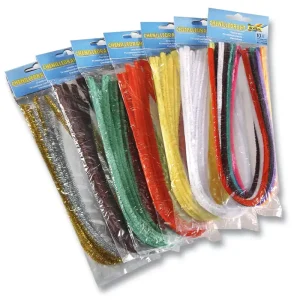 Im Trend Chenilledraht 10-farbig sortiert, 50cm x 14mm, 100 Stück