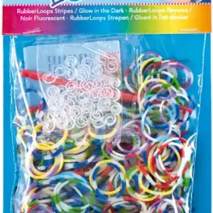 Rubber Loops-Streifen/glow i.t.dark 500 Stk., 25 S-Klipse, 1 Häkelnadel Sichere Zahlung