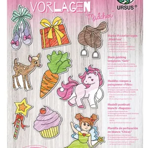 Sichere Zahlung Prickelvorlage ”Mädchen” 27 Motive in versch.Größen