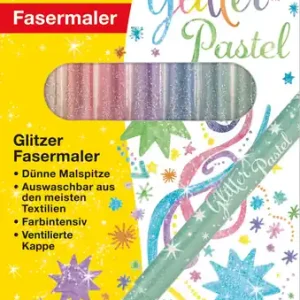 Kostenloser Rückversand Fasermaler Pastell Glitzer 8er Etui