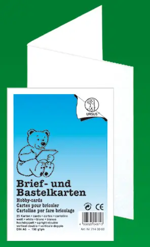 Brief- u. Bastelkarten DIN A 6 weiß doppelt hoch, 25 Karten, weiß Jetzt Zugreifen