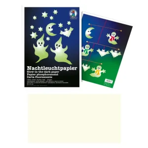 Bastelmappe Nachtleuchtpapier Format 22 x 31 cm, 2 Blatt Nur Heute