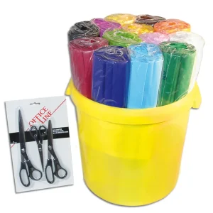 Krepppapier-Groß-Sortiment 130 Rl.+ Edelstahlscheren-Set u. Papiertonne Wochenendangebot