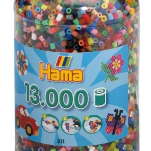 Hama Bügelperlen Midi 13.000 Stück in 48 Farben sortiert, Dose Beliebt