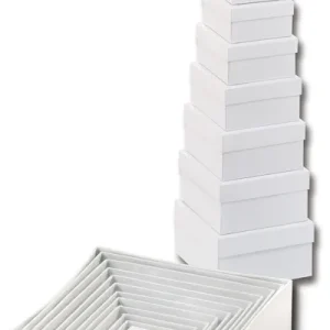 Kostenloser Versand Geschenkboxen eckig, blanko, weiß 12 Stück