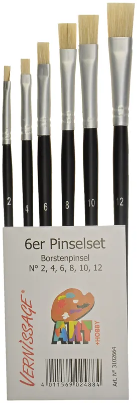 Pinselset 6 Stück Borstenpinsel St. 2,4,6,8,10,12 Rabatt