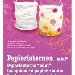 Premium Papierlaternen weiß, Packung mit 6 Laternen, ca. 10x8 cm
