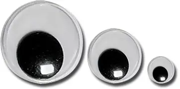 Mengenrabatt Wackelaugen Sortiment, 150 Stück in 3 Größen (5,10,15mm)