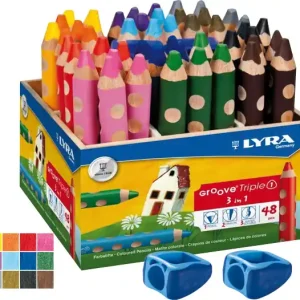 Meistverkauft GROOVE Triple 48 Stifte + 2 Spitzer im Holzaufsteller