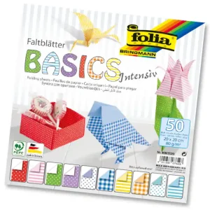 Faltblätter 80g/m², Basic Intensiv 20x20cm, 50 Blatt, 10 Motive sort. Neuheit