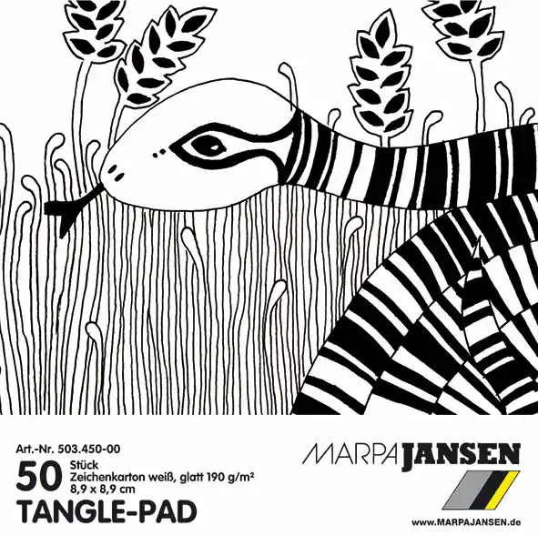 Tangle-Pad, Block für Zentangle® 190 g/m², 50 Blatt, 8,9x8,9cm, weiß Markenprodukt