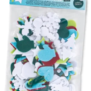 Hochwertig Filzstanzteile, selbstklebend Weihnachten, 117 Teile, farbig sort