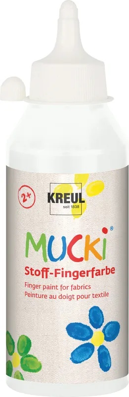 Mucki Stoff-Fingerfarbe weiß 250ml Versand Am Gleichen Tag