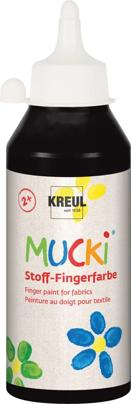 Mucki Stoff-Fingerfarbe schwarz 250ml Kracherpreis