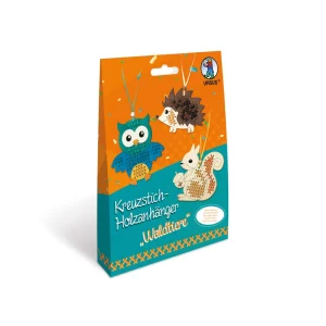Kreuzstich Holzanhänger Waldtiere Zertifiziert