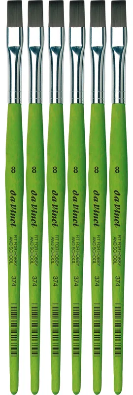 Billig Pinselset-6 Pinsel flach Stärke 8