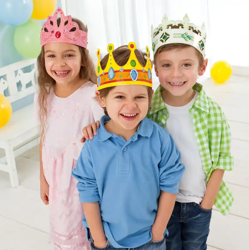 Kinderkronen 6 Stück, weiß Top-Qualität