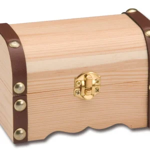 Holz-Schatztruhe mit Verschluß und Lederriemen Solange Der Vorrat Reicht