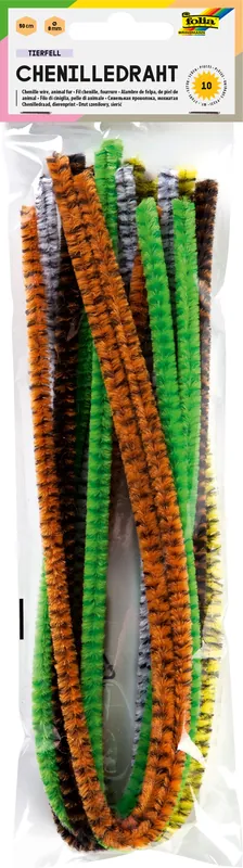 Angebot Chenilledraht 10 Stück, 50 cm lang in 5 Tiermuster sortiert