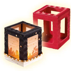 Laternenrohling-Mini aus 3D-Welle 10x10x12cm, 5 Stück, gelb Neu Im Sortiment