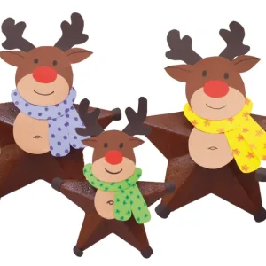 Billig Bastel-Set große Elche, 5 Stück Ø ca. 15 cm