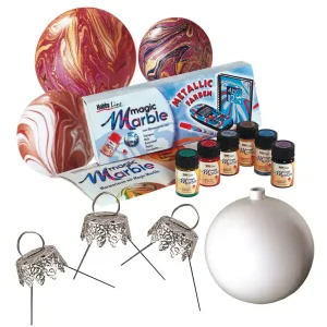 Direkt Vom Hersteller Marmorier-Set Weihnachten 18 Kugeln,6 Farben,18 Kugelkappen
