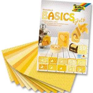 Gratis Versand Motivblock Basics 24x34 cm gelb 270 g/m², 30 Blatt sortiert