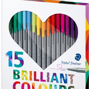 Billig Triplus Fineliner Kartonetui mit 15 Stiften