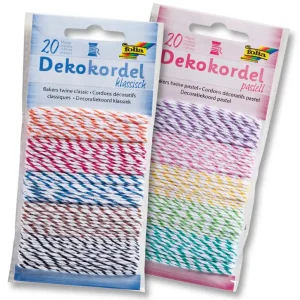 Super-Preis Dekokordel, 20m, 2fbg, 5 Farben pro Karte