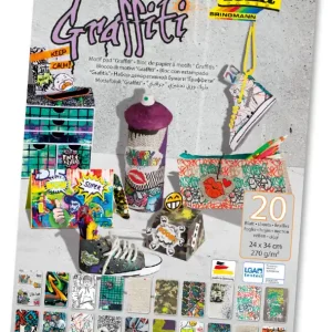 Motivblock GRAFFITI 24x34cm, 20 Blatt sortiert Zertifiziert
