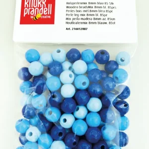 Weltweiter Versand Holzperlen Mix, blau, Ø 8mm 85 Stück