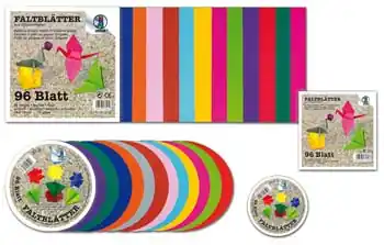 Markenware Faltblätter aus Origami Papier, 96 Blatt