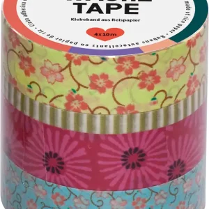 Preis Gesenkt Washi Tape Set: Blumenreigen 3x15mm1x5mm breit, 10m lang