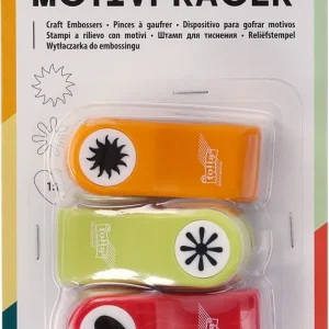 Motivpräger Set mit Sonne, Blume und Herz, ca. 15mm Neue Ware