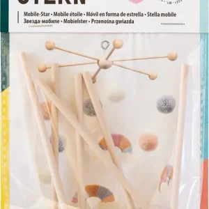 Mobile-Stern aus Holz 22cm Handgefertigt