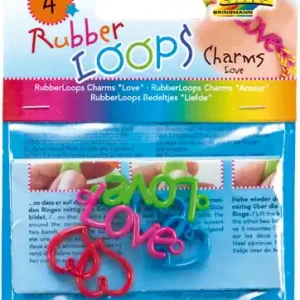 Kostenloser Rückversand Rubber Loops - Charms LOVE 4 Stk., 4-farbig sortiert
