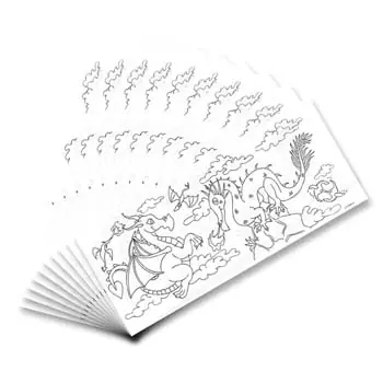 Neu Ausmal-Laternenzuschnitte 115g/m² 22x51 cm ”Drachen” 10 Blatt