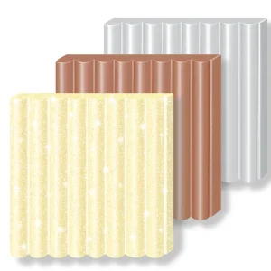 Fimo kids 3er Set glitter gelb, hellbraun, hellgrau Letzte Chance