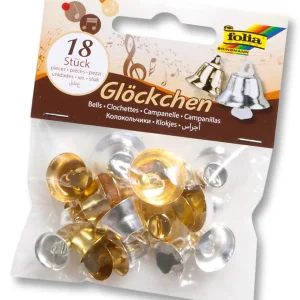 Glöckchen, 18 Stück, gold + silber in 3 Größen sortiert Wochenendangebot