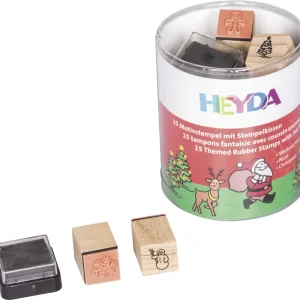 Premium Stempelset Weihnachten 15tlg. inkl. Stempelkissen in schwarz