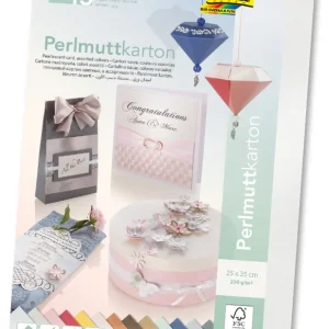 Super-Preis Perlmutt Karton 250g/m² 25x35cm, 13 Blatt, farbig sortiert