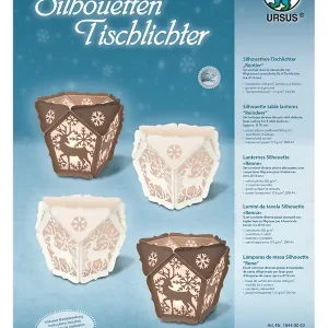 Top-Qualität Silhouetten Tischlichter,weiß/braun Rentier, inkl. Anleitung