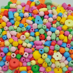 Rabatt Holzperlen 250g pastell verschiedene Pastellfarben