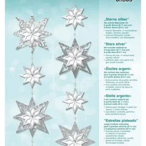 Must-Have 3D Deko Motive ”Sterne silber” für 8 große und 8 kleine Sterne