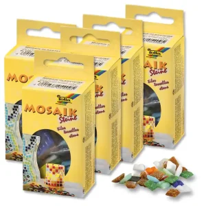 Mosaik-Glassteine 10-farbig sort. 10 x 10 mm, 1000 g., 1500 Stück Sichere Zahlung